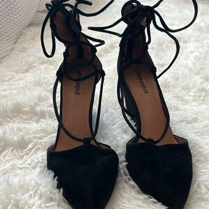 Jeffrey Campbell Ouverte Lace Up Suede Wedges